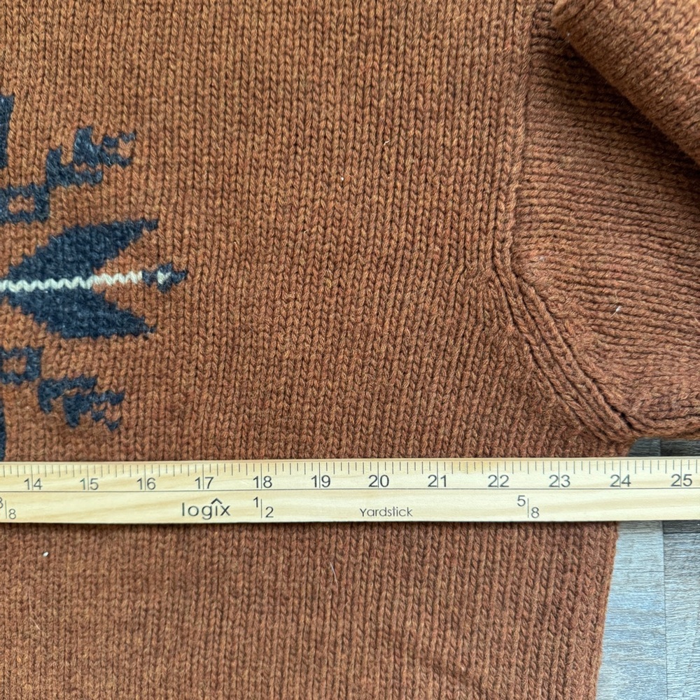 Vintage 90s Abercrombie and Fitch Lambswool Knit Snowflake Grandpa Sweater Large - Picture 6 of 11